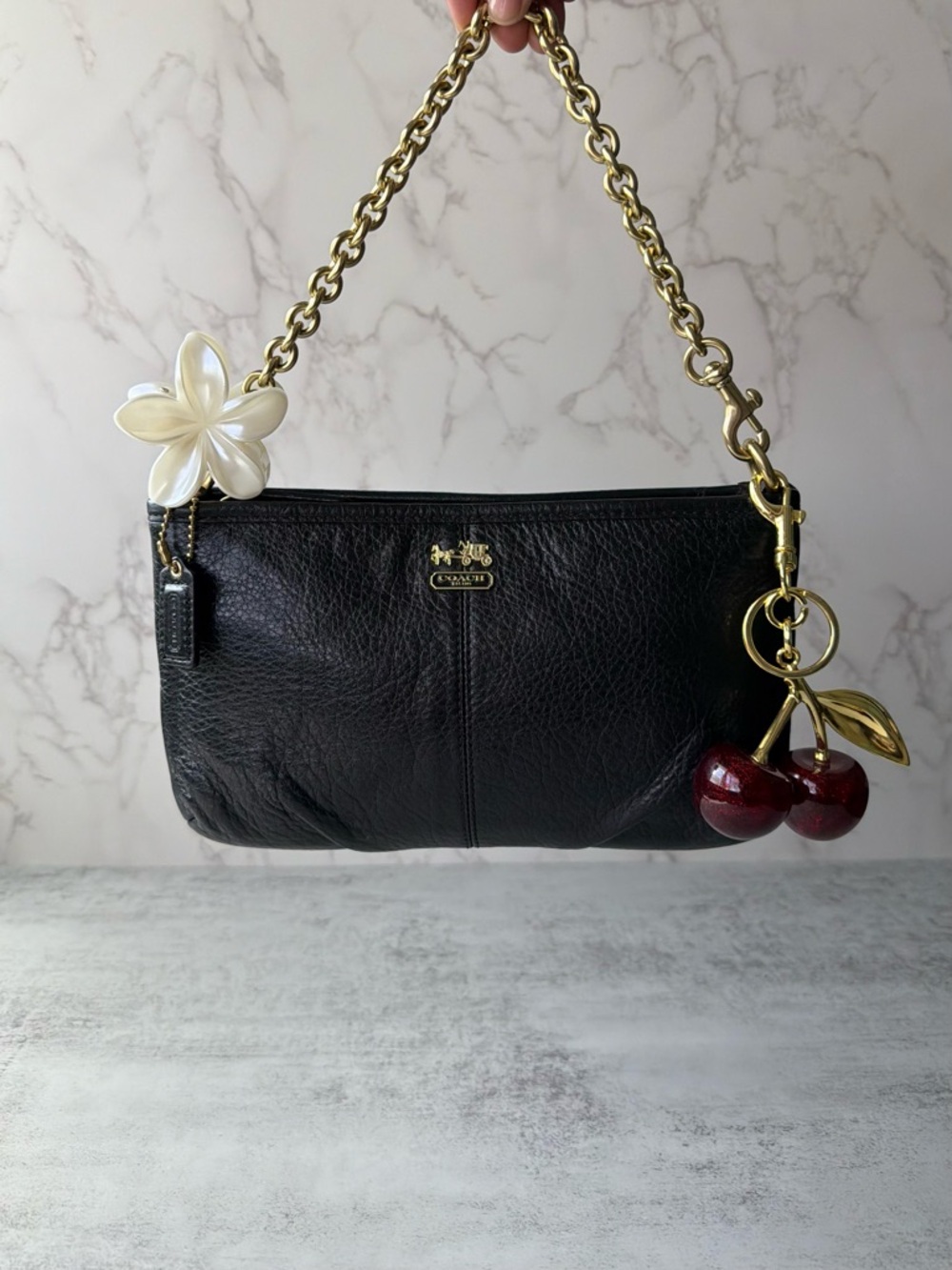 NWOT Black Coach Leather Shoulder Bag